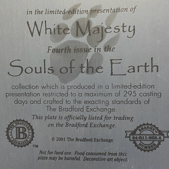3D Souls Of The Earth White Majesty Bradford Exchange Wall Hanging Plaque COA - Picture 7 of 10